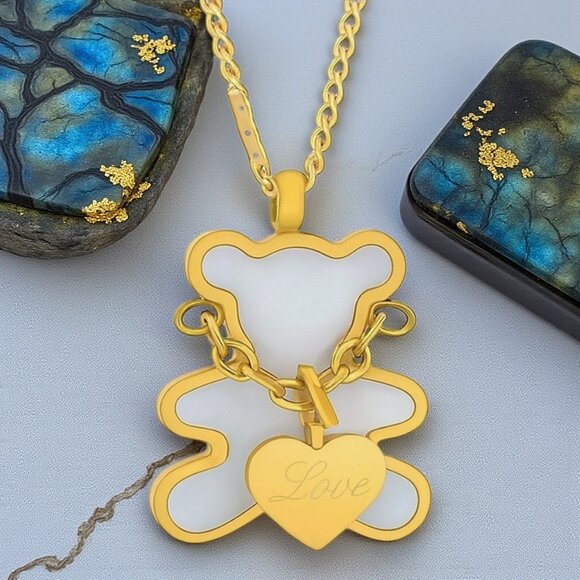🆕️Charming Teddy 18K Gold Plated Necklace - Dainty & Elegant Bear Charm🧸💫 - Picture 1 of 12